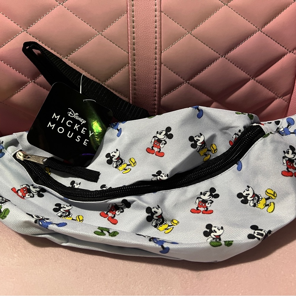 Disney Mickey Mouse Belt Bag - Light Blue with Multicolor Accents
